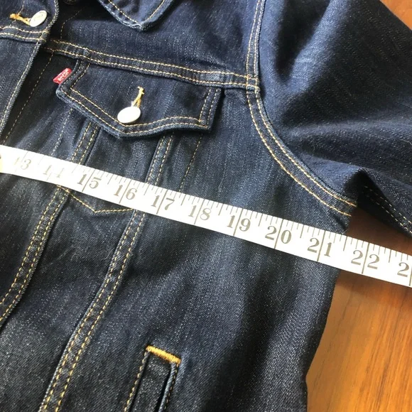 Levi’s Denim Jacket ✨ Unique Hand-Stitched Teddy Patch ✨ Youth XL / Adult M - Picture 14 of 14